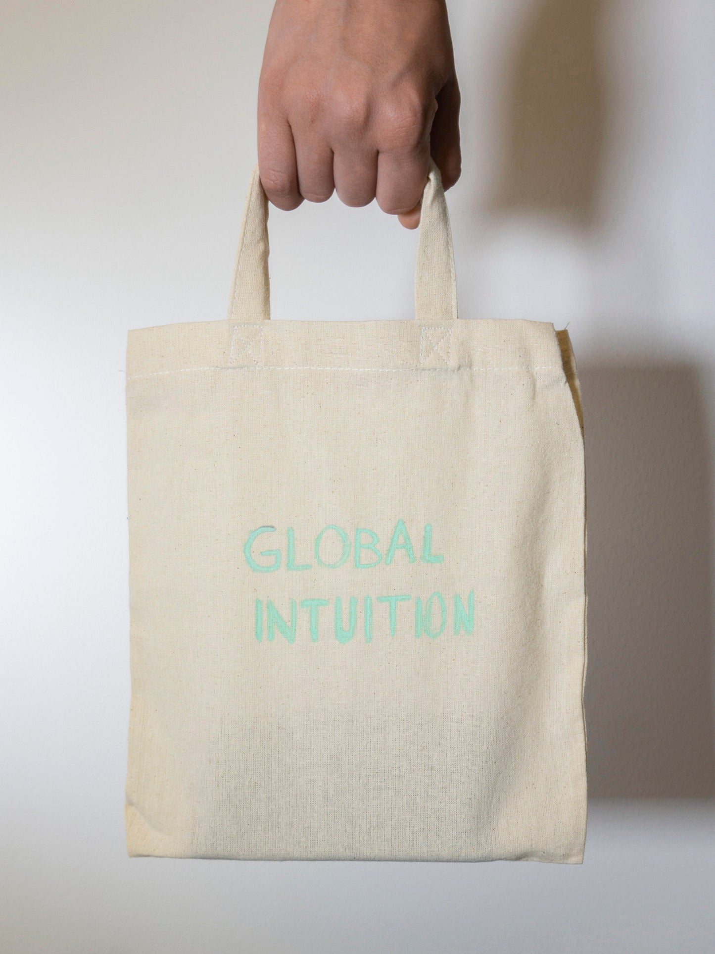 HAND PAINTED "GLOBAL INTUITION" TOTE BAG